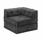 Corner Chaise Longue armchair in Gray, Green or Blue Cotton - Fiber Viadurini