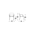 Outdoor Armchair with Seat Cushion Made in Italy - Noss by Varaschin Viadurini