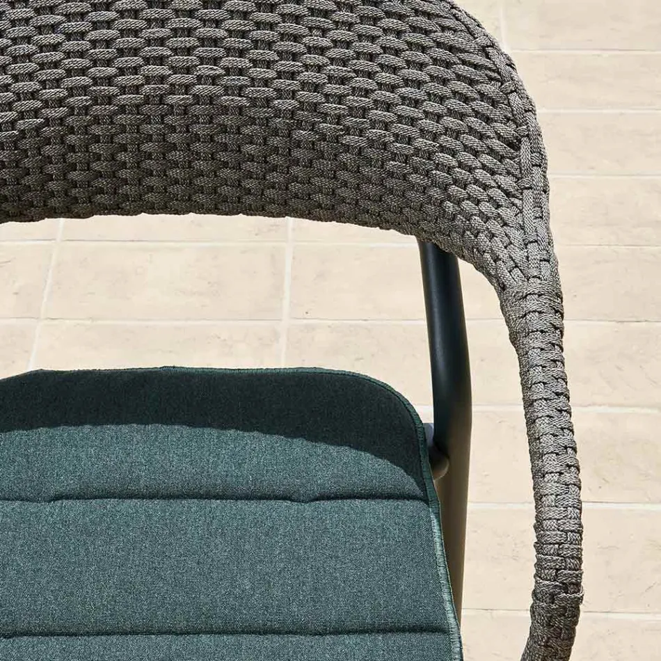 Outdoor Armchair with Seat Cushion Made in Italy - Noss by Varaschin Viadurini
