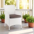 Stackable Outdoor Chair in Wicker Covered Aluminum - Bruma