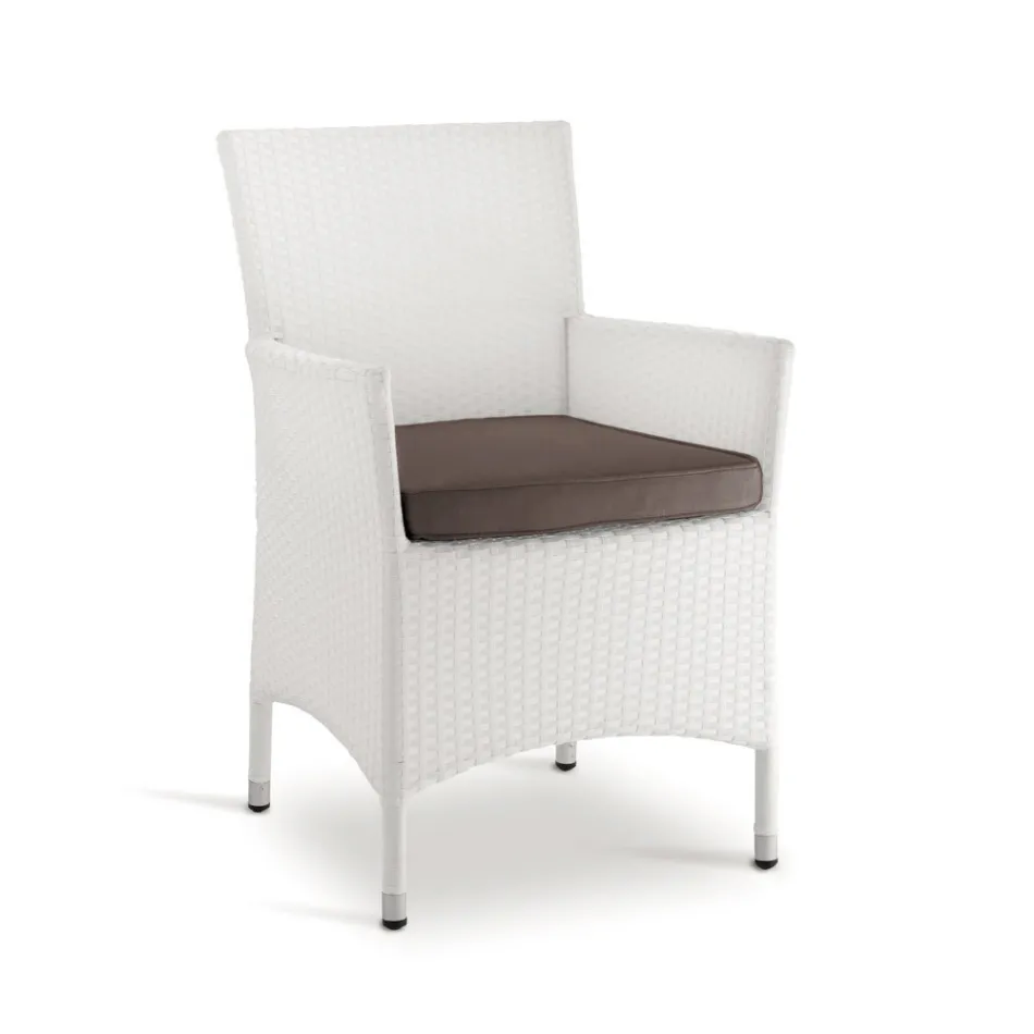 Stackable Outdoor Chair in Wicker Covered Aluminum - Bruma Viadurini