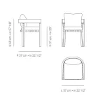 Outdoor Armchair in Fabric and Wooden Frame Made in Italy - Briga Viadurini