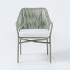 Garden Chair in Aluminum and Rope Weave - Asteria Viadurini