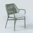 Garden Chair in Aluminum and Rope Weave - Asteria Viadurini