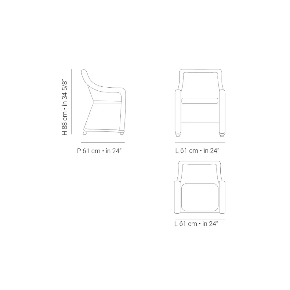 Garden armchair in synthetic fiber weaving Made in Italy - Tillie Viadurini