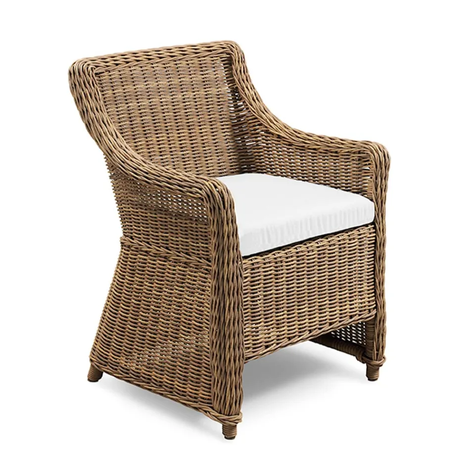 Garden armchair in synthetic fiber weaving Made in Italy - Tillie Viadurini