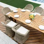 Garden Armchair Made of Wood and Fiber in Gray Kubu - Lido Viadurini