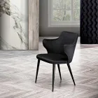Elegant Living Room Armchair in Colored Fabric and Black Metal - Duchess Viadurini