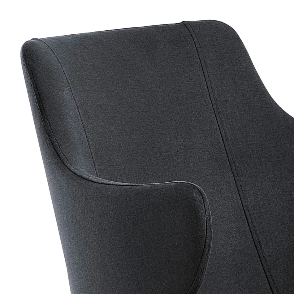 Elegant Living Room Armchair in Colored Fabric and Black Metal - Duchess Viadurini