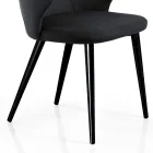 Elegant Living Room Armchair in Colored Fabric and Black Metal - Duchess Viadurini