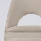 Living room armchair in different fabrics with wooden shell - Edgar Viadurini