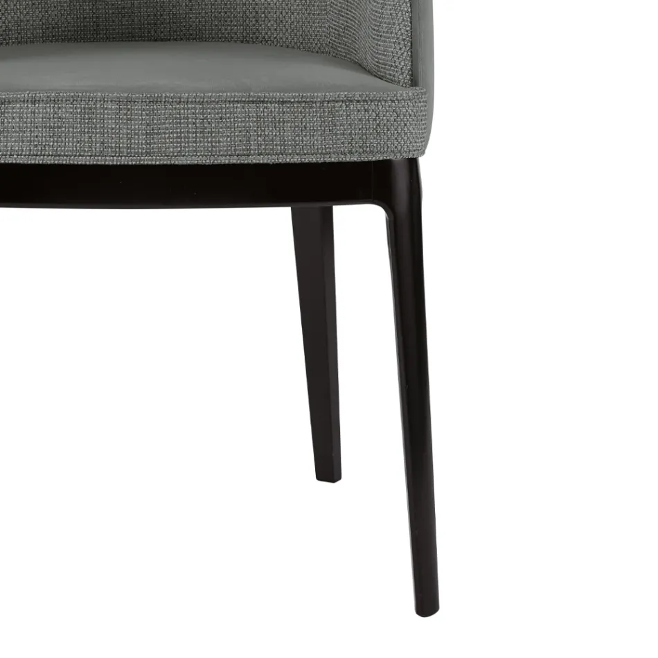 Living room armchair in different fabrics and solid wood Made in Italy - Evy Viadurini