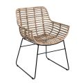 Living room armchair in Kubù Rattan and Iron Structure - Slide