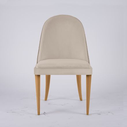 Living Room Armchair in Fabric and Solid Wood Made in Italy - Jordi Viadurini