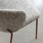 Metal armchair and Neve Cashmere seat Made in Italy - Ivy Viadurini