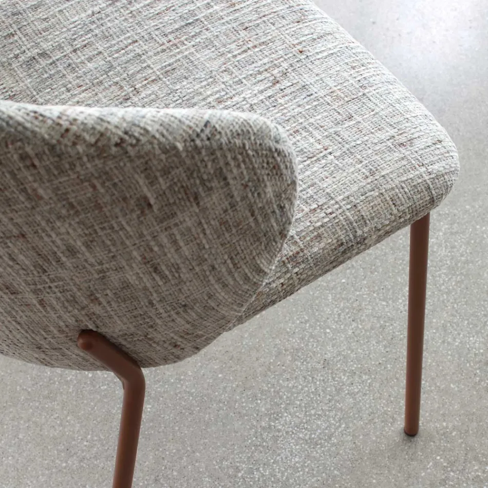Metal armchair and Neve Cashmere seat Made in Italy - Ivy Viadurini