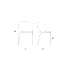 Metal armchair and Neve Cashmere seat Made in Italy - Ivy Viadurini