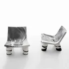 Lounge chair black and white Slide Low Lita Anniversary made Italy Viadurini
