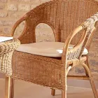 Outdoor Wicker Armchair with Seat Cushion - Nathaniel Viadurini