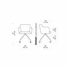 Swivel Office Armchair with Wheels and Armrests Made in Italy - Felix Viadurini