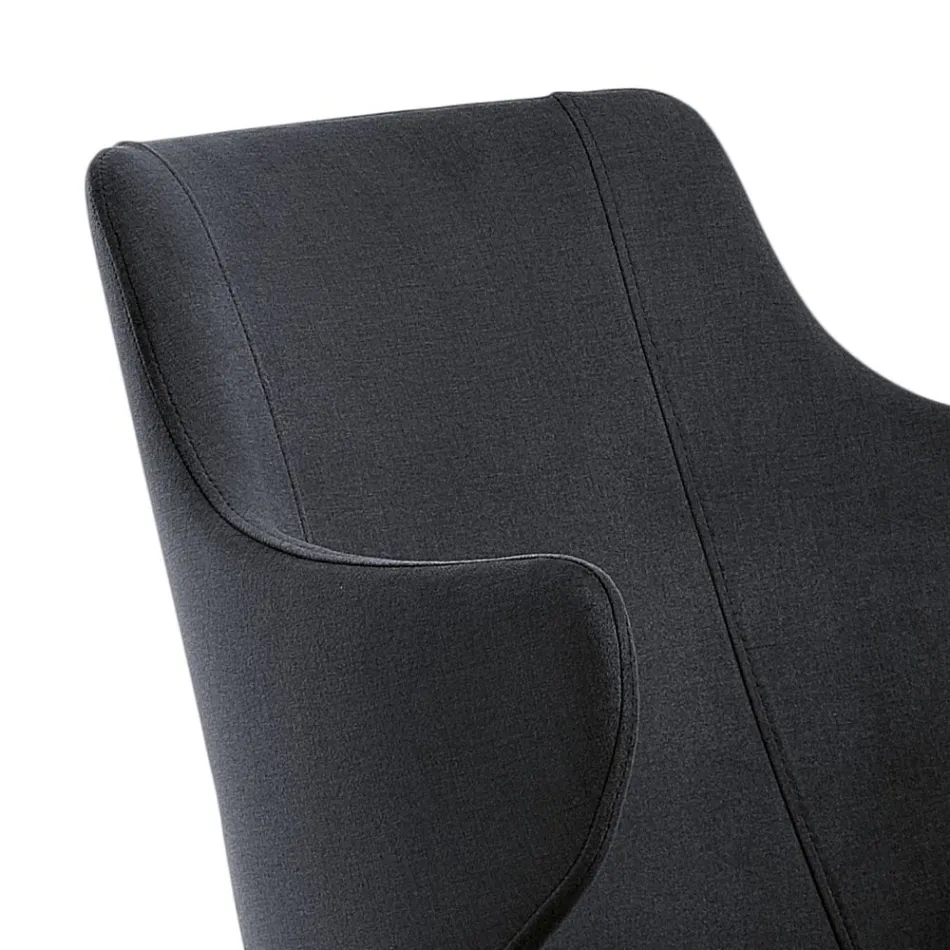 Designer Dining Room Armchair in Colored Fabric and Ash - Duchess Viadurini