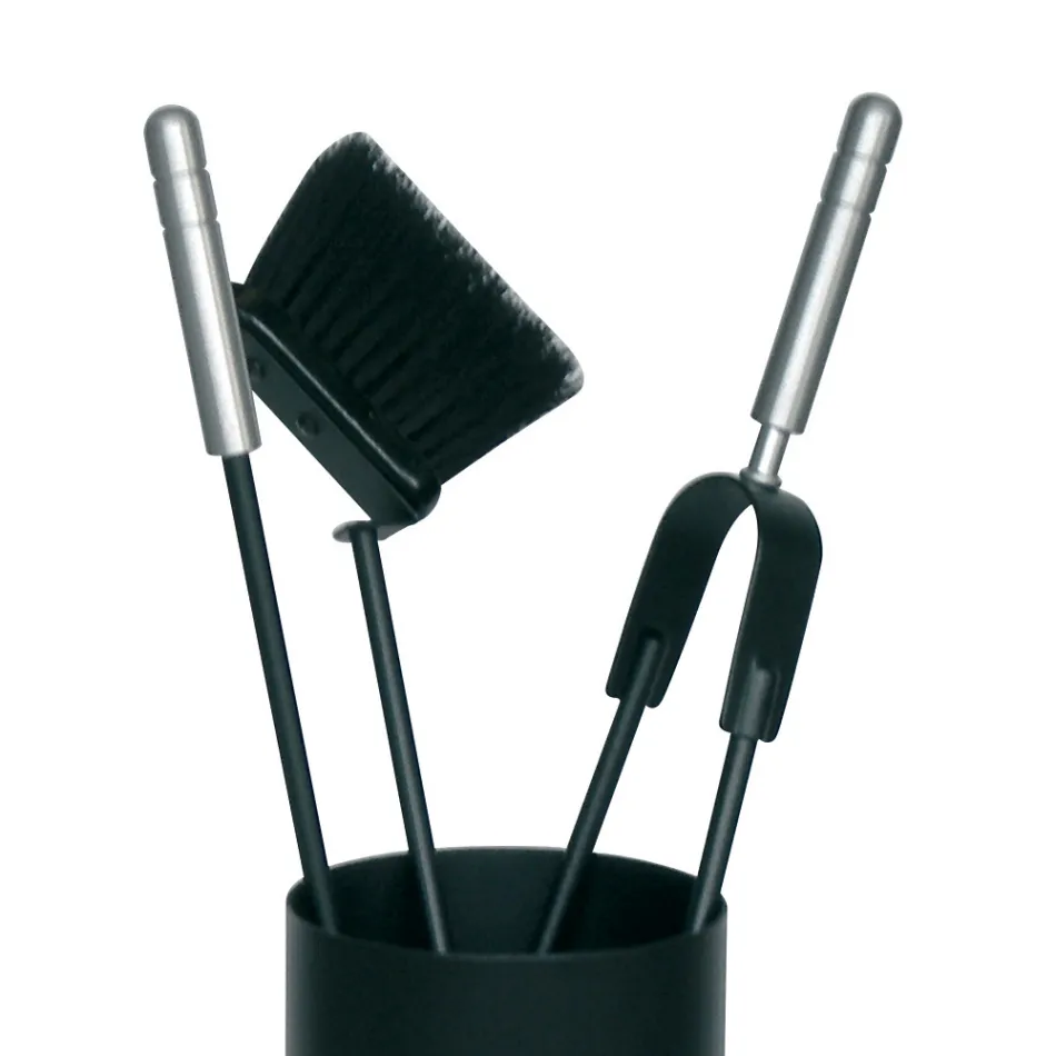 Tool holder with 3 Made in Italy Fireplace Care Tools - Cuscus Viadurini