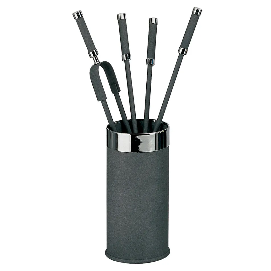 Tool Holder with 4 Fireplace Accessories Included Made in Italy - Snake Viadurini