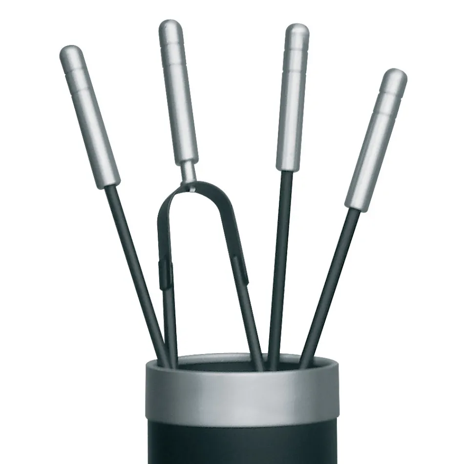 Tool Holder with 4 Fireplace Accessories Included Made in Italy - Snake Viadurini