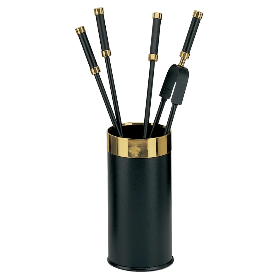 Tool Holder with 4 Fireplace Accessories Included Made in Italy - Snake Viadurini