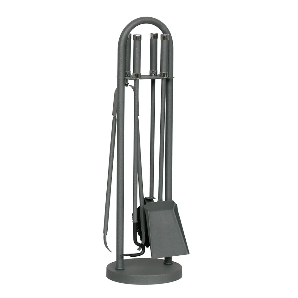 Tool holder with 4 Made in Italy Fireplace Tools - Licaone Viadurini