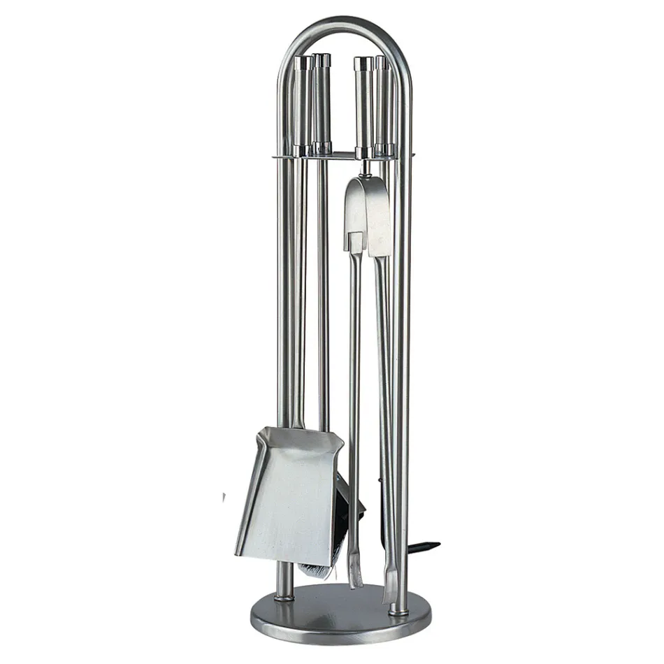 Tool holder with 4 Made in Italy Fireplace Tools - Licaone Viadurini