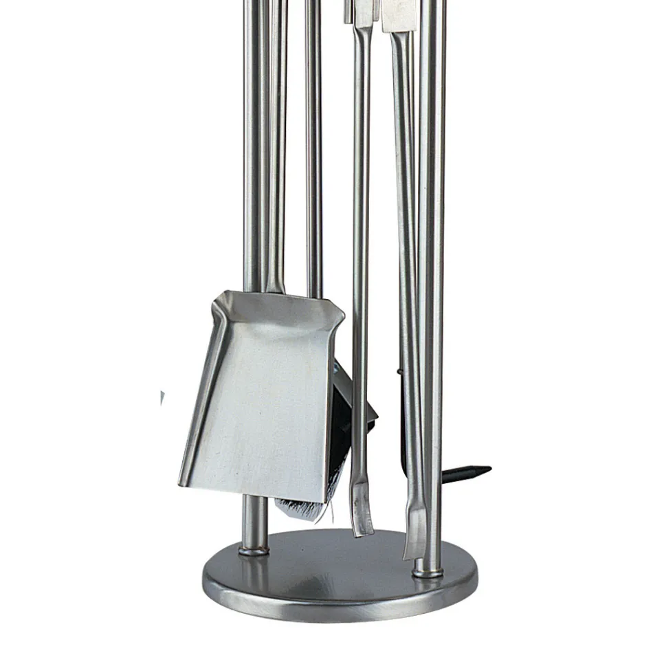 Tool holder with 4 Made in Italy Fireplace Tools - Licaone Viadurini