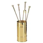 Brass Fireplace Tool Holder 4 Pieces Made in Italy - Giraffe Viadurini
