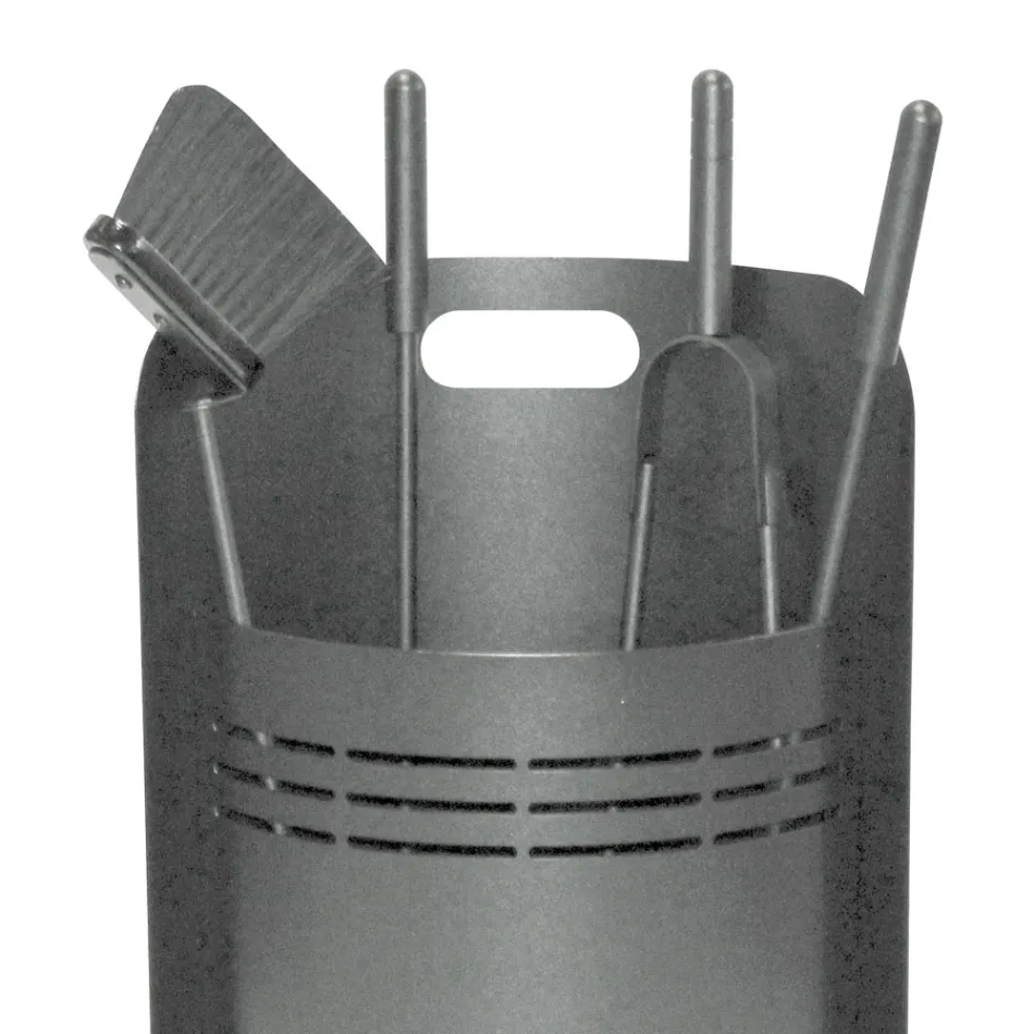 Fixed Tool Holder with 4 Tools for the Fireplace Made in Italy - Bonsai Viadurini