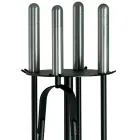 Metal Tool Holder with 4 Fireplace Tools Made in Italy - Safari Viadurini