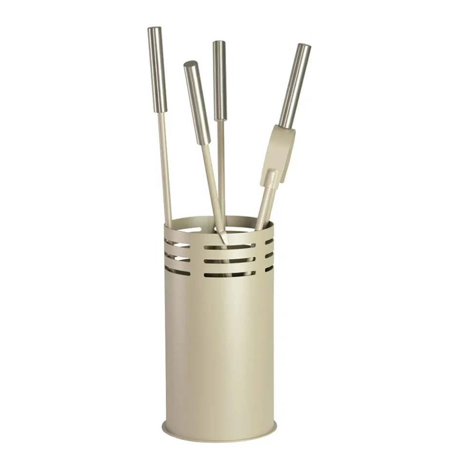 Fireplace Tool Holder with 4 Tools Included Made in Italy - Merlo Viadurini