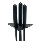 Triangular Tool Holder with 3 Fireplace Tools Made in Italy - Tabu Viadurini