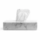 Modern Handkerchief Holder in White Carrara Marble Made in Italy - Rafa Viadurini