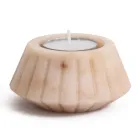 Candle Holder in Satin Marble Various Design Finishes 2 Pieces - Cirotto Viadurini