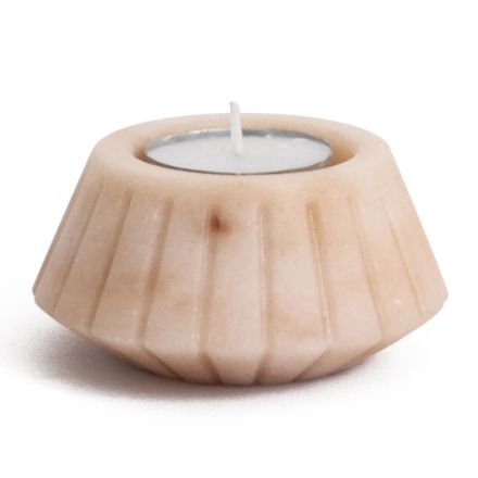 Candle Holder in Satin Marble Various Design Finishes 2 Pieces - Cirotto Viadurini