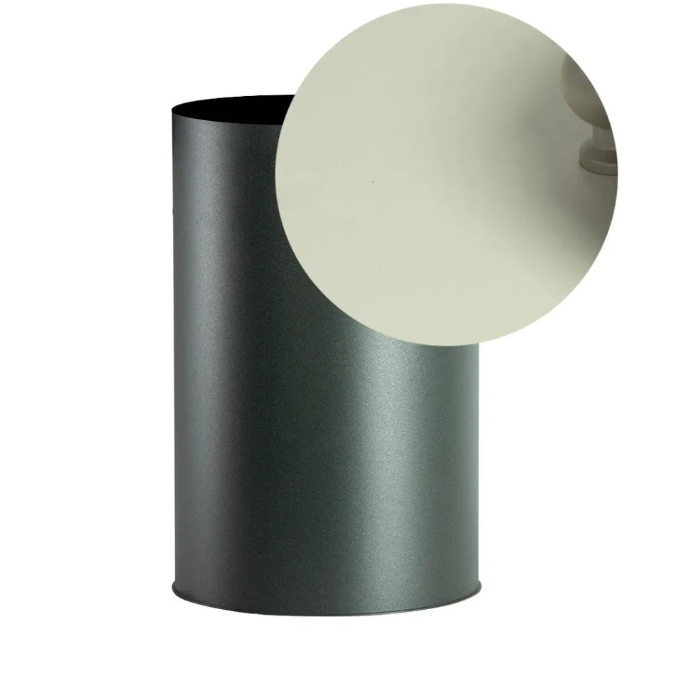 Cylindrical Pellet Holder with Lid in Different Finishes Made in Italy - Flamingo Viadurini