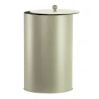 Cylindrical Pellet Holder with Lid in Different Finishes Made in Italy - Flamingo Viadurini