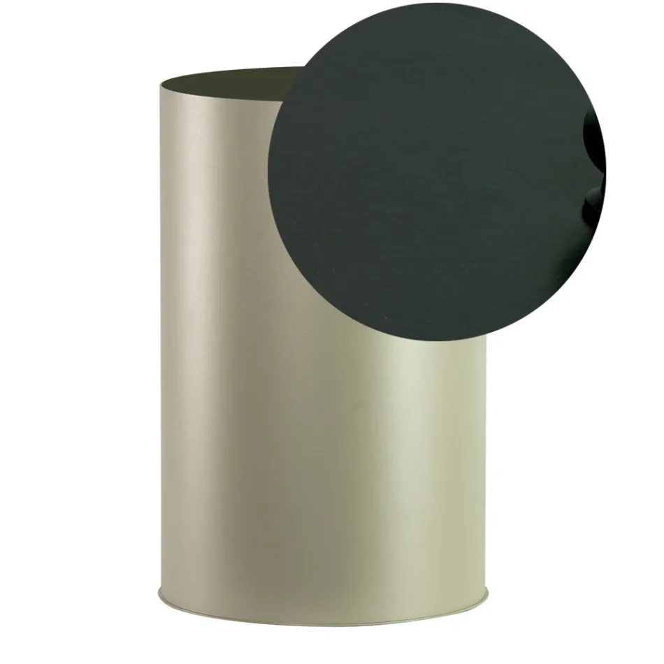 Cylindrical Pellet Holder with Lid in Different Finishes Made in Italy - Flamingo Viadurini