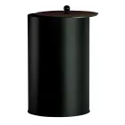 Cylindrical Pellet Holder with Lid in Different Finishes Made in Italy - Flamingo Viadurini