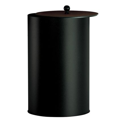 Cylindrical Pellet Holder with Lid in Different Finishes Made in Italy - Flamingo Viadurini