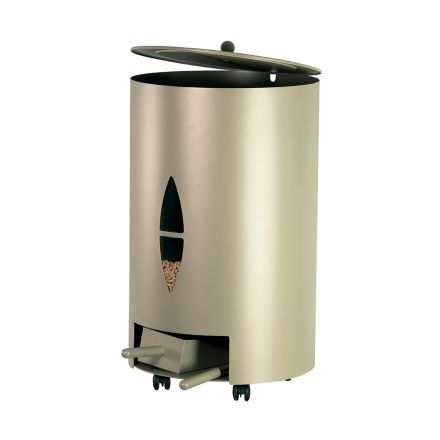 Pellet holder with lid, broom and shovel Made in Italy - Cacatua Viadurini