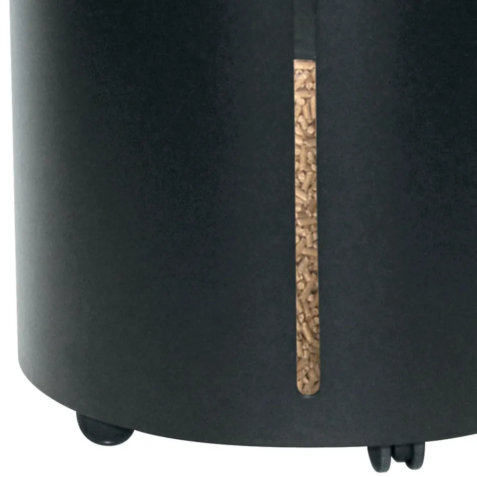 Pellet Holder with Wheels and Lid Made of Metal Made in Italy - Stork Viadurini