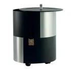 Pellet Holder with Wheels and Lid Made of Metal Made in Italy - Stork Viadurini