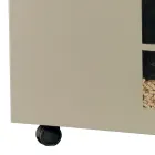 Metal Pellet Holder with Wheels and Lid Made in Italy - Gazza Viadurini