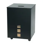 Square Pellet Holder in Black Painted Steel and Wheels Made in Italy - Parrot Viadurini